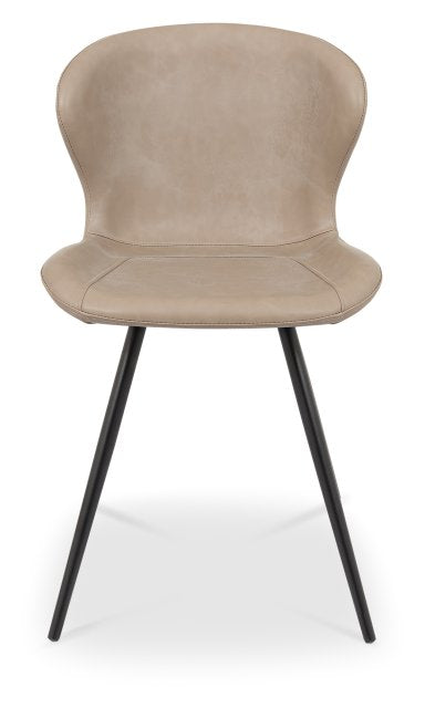 Stone Vintage Leather Effect Bistro Dining Chair - Home Furniture Interiors