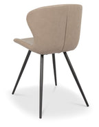 Stone Vintage Leather Effect Bistro Dining Chair - Home Furniture Interiors