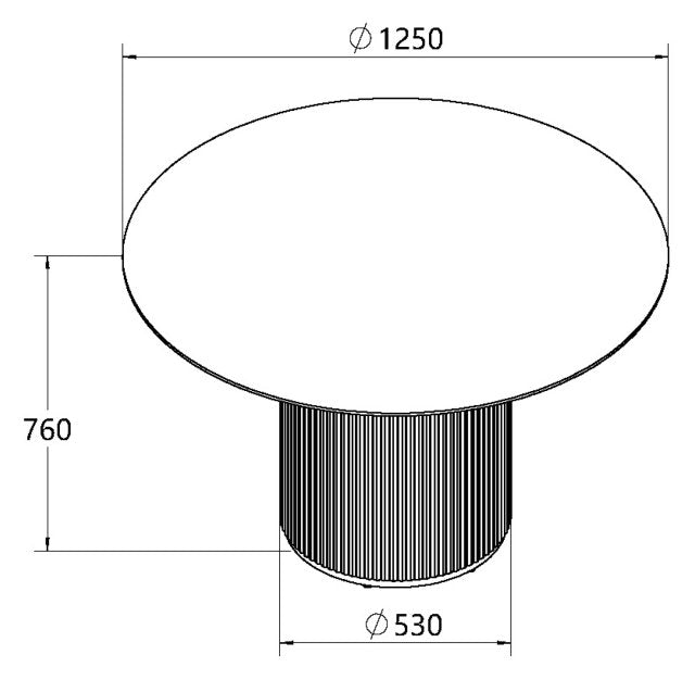 Grey Oak Round Dining Table with Black Pedestal Base - Home Furniture Interiors