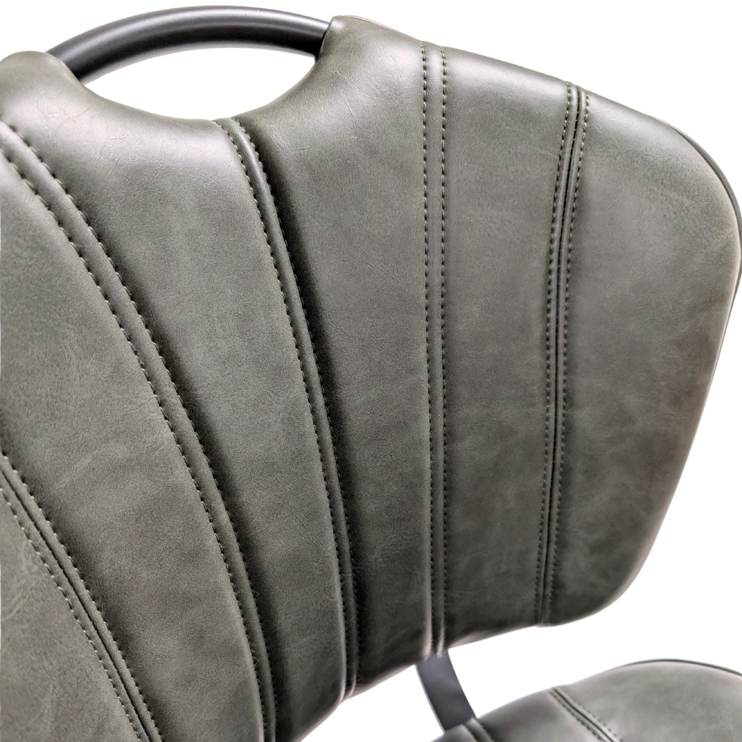 Modern Green PU Leather Upholstered Dining Chair with Black Steel Legs