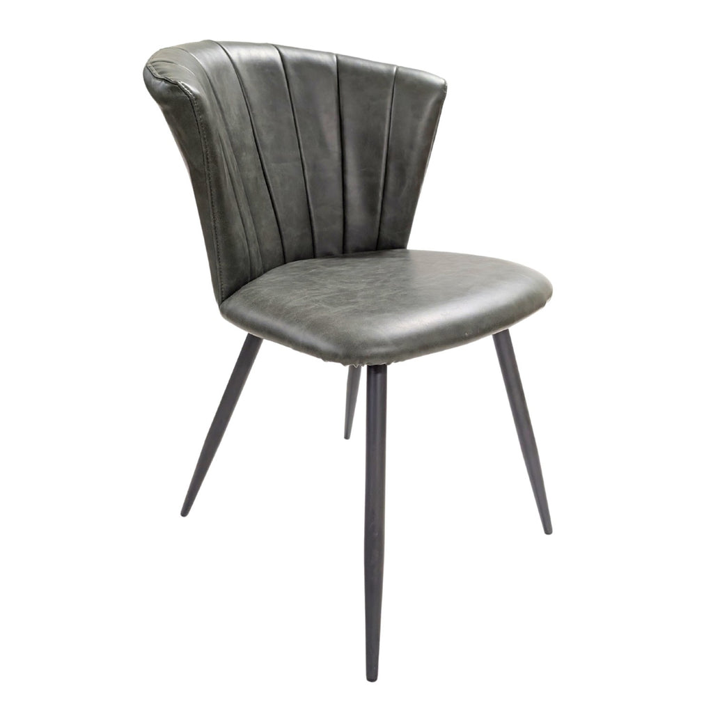 Modern Green PU Leather Upholstered Curved Back Dining Chair