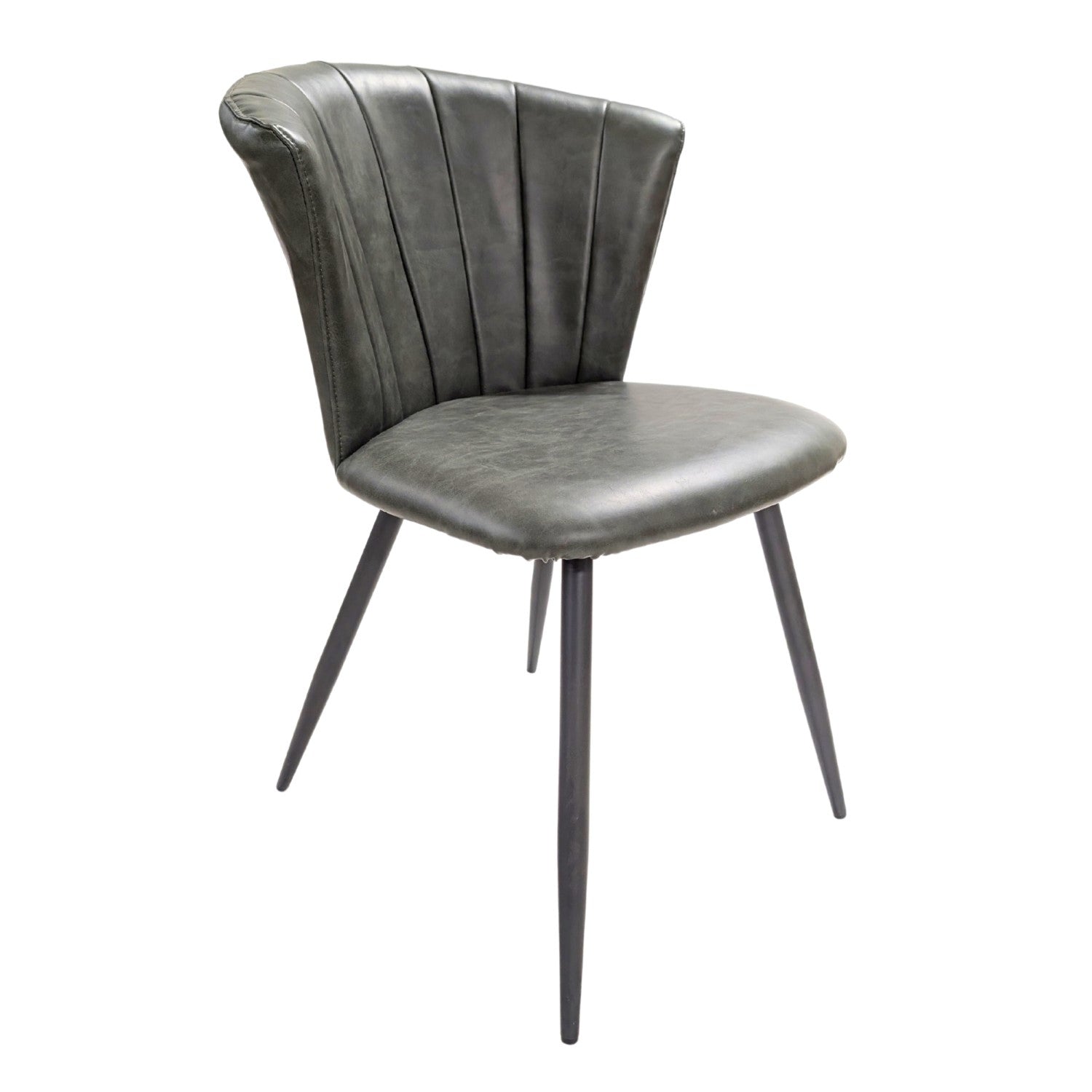 Modern Green PU Leather Upholstered Curved Back Dining Chair