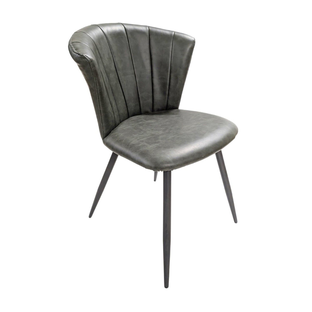 Modern Green PU Leather Upholstered Curved Back Dining Chair