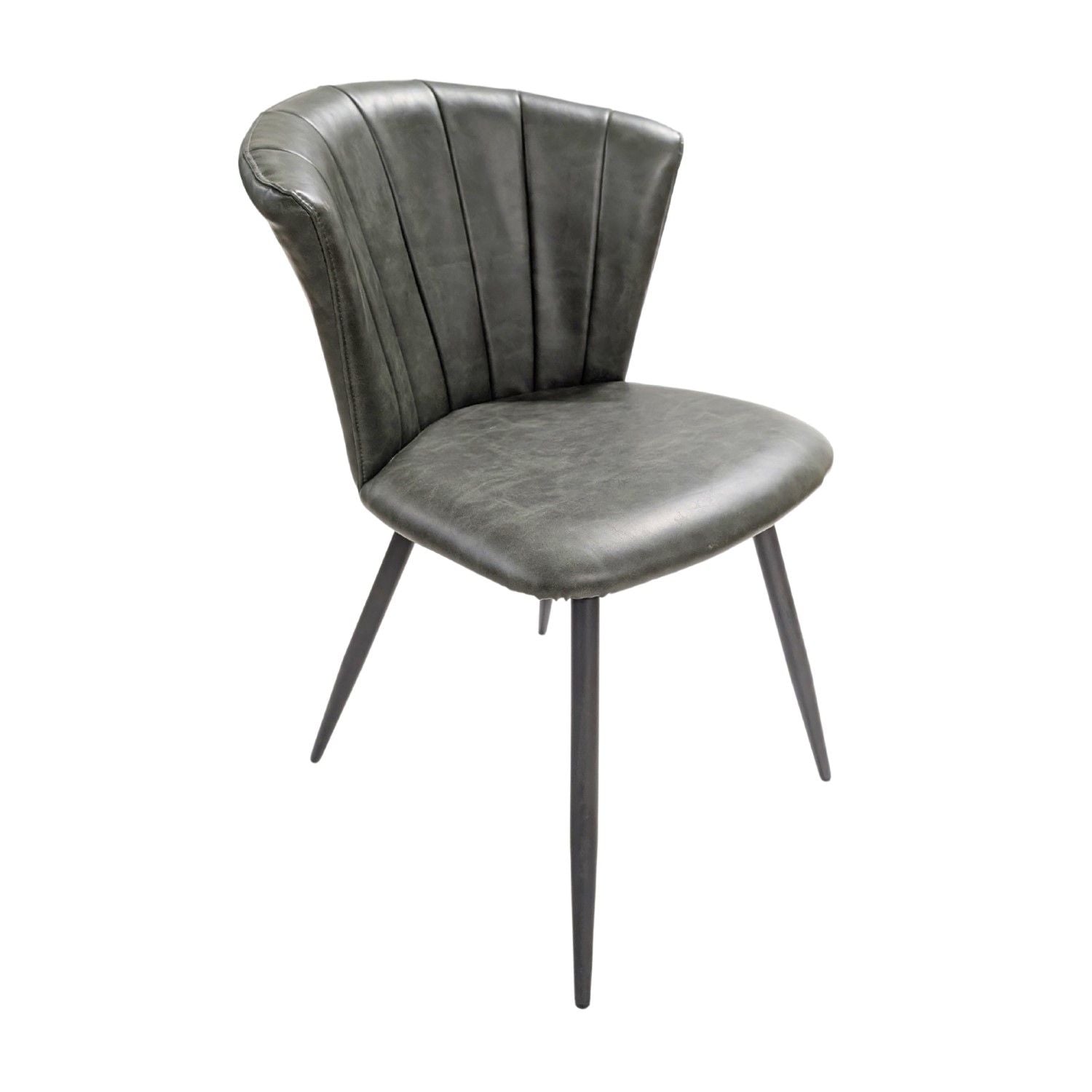 Modern Green PU Leather Upholstered Curved Back Dining Chair
