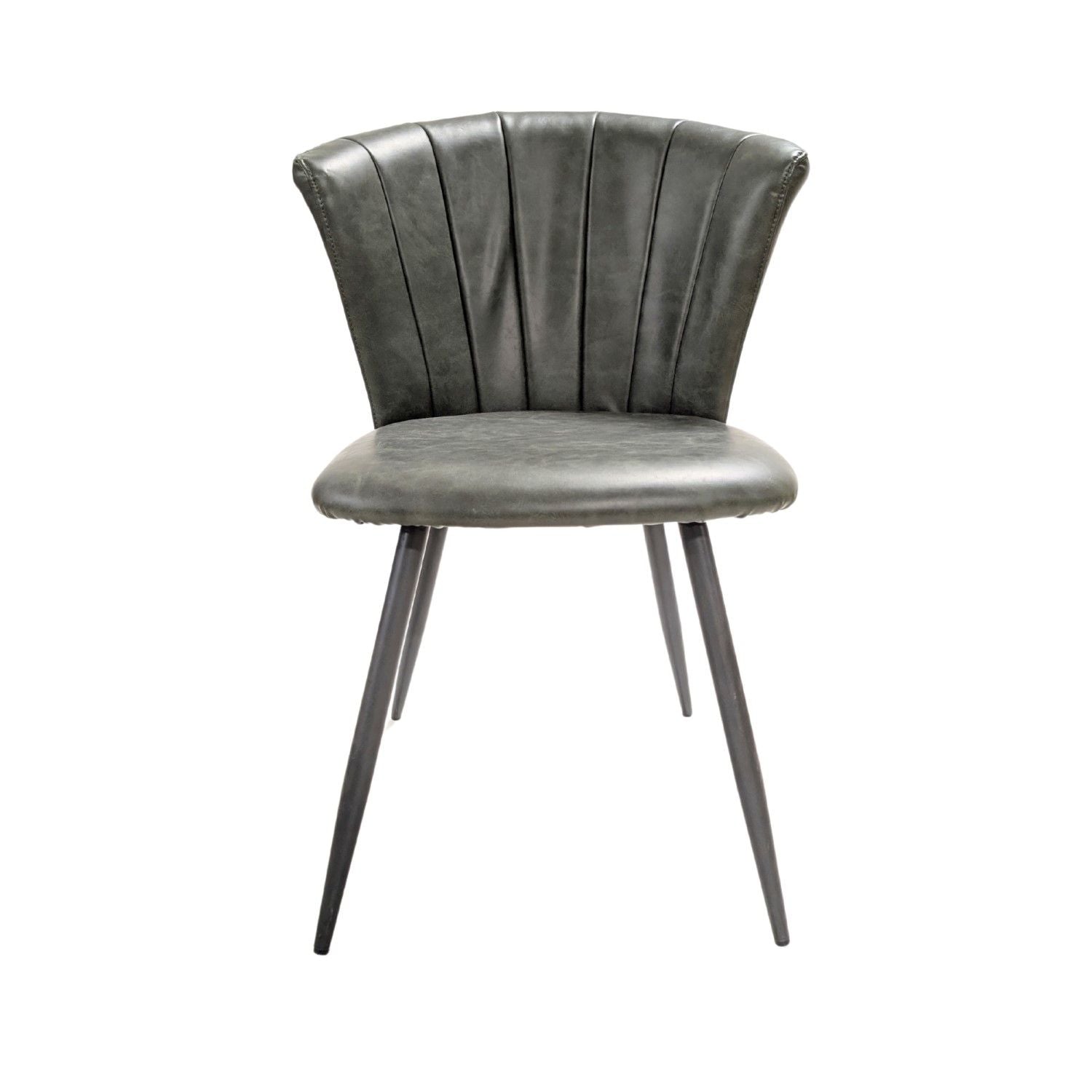 Modern Green PU Leather Upholstered Curved Back Dining Chair
