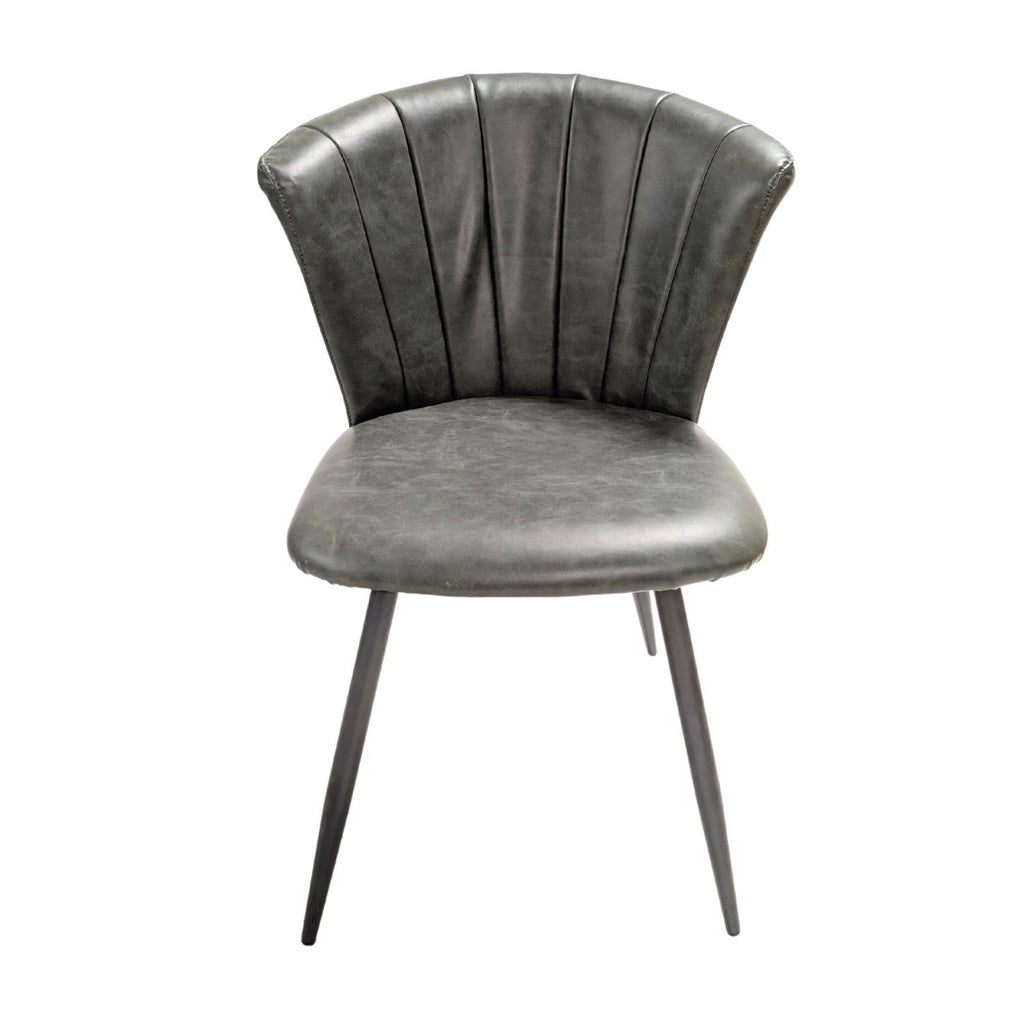 Modern Green PU Leather Upholstered Curved Back Dining Chair