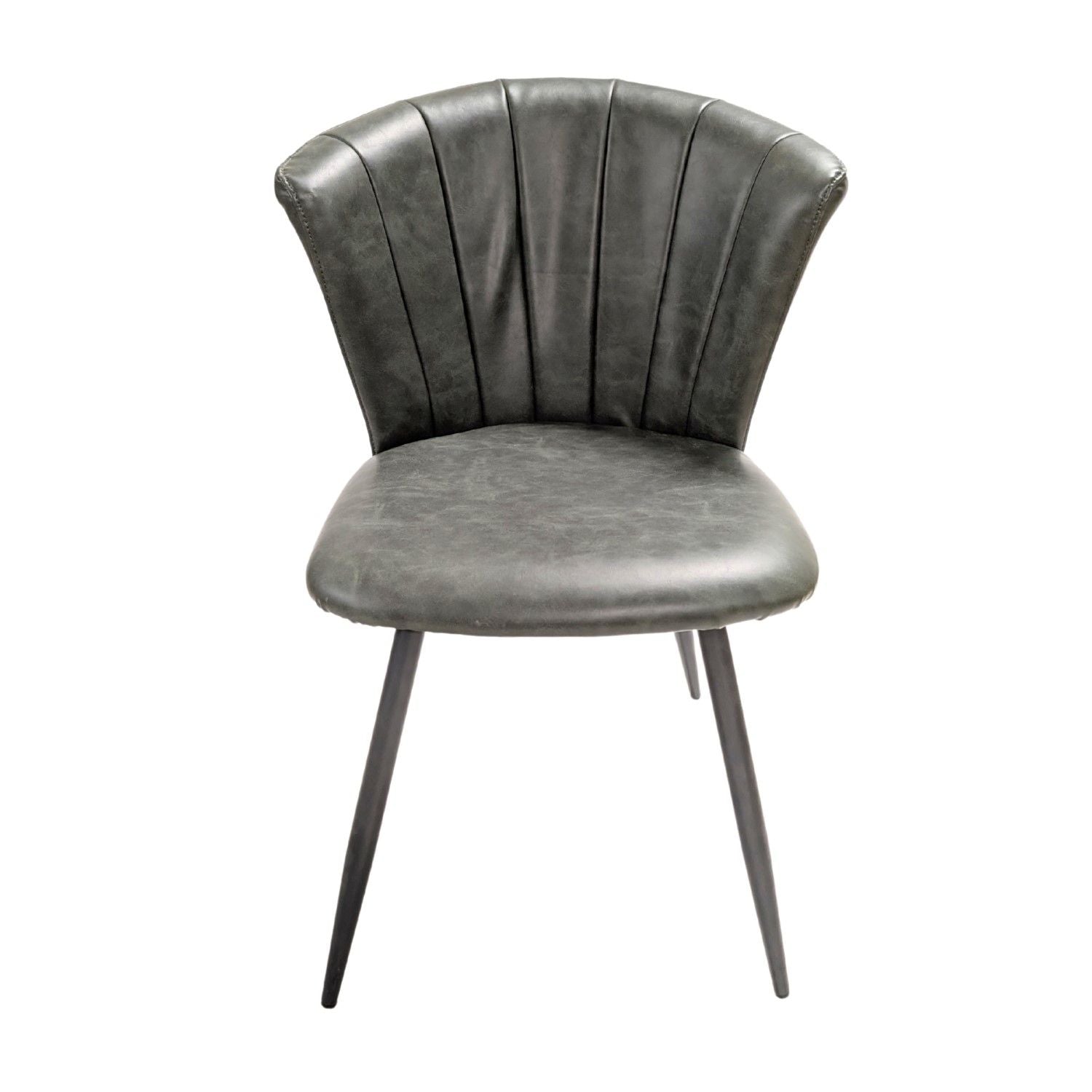 Modern Green PU Leather Upholstered Curved Back Dining Chair