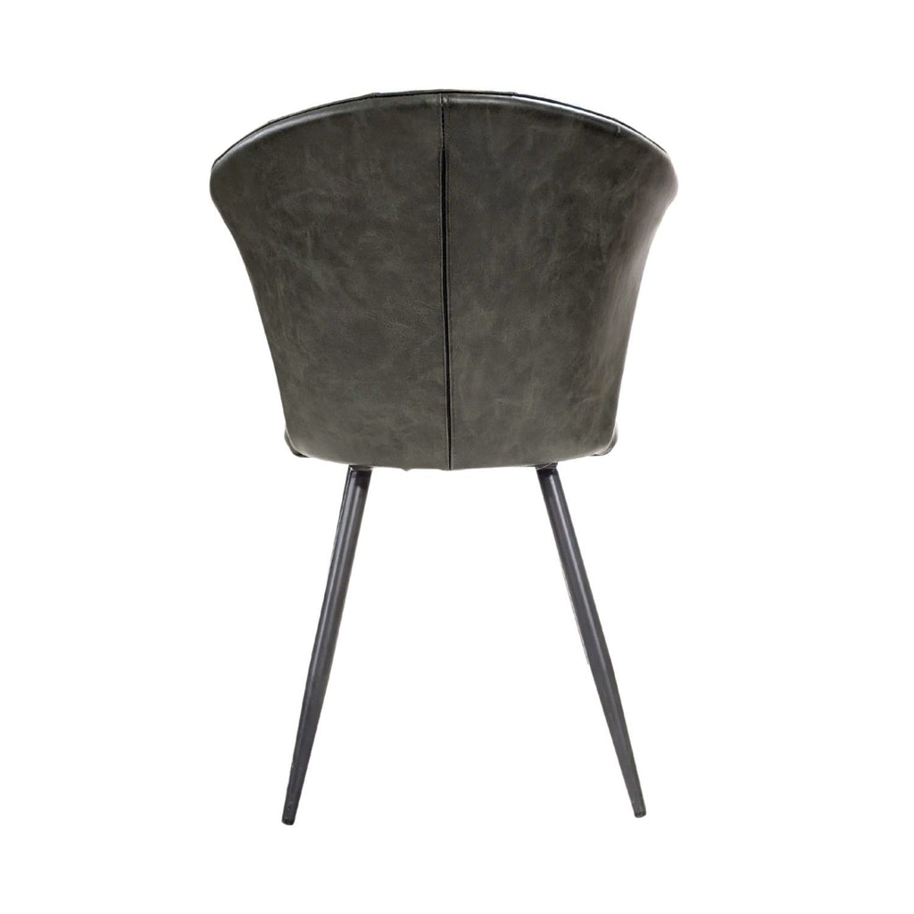 Modern Green PU Leather Upholstered Curved Back Dining Chair