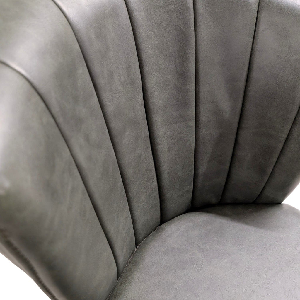 Modern Green PU Leather Upholstered Curved Back Dining Chair