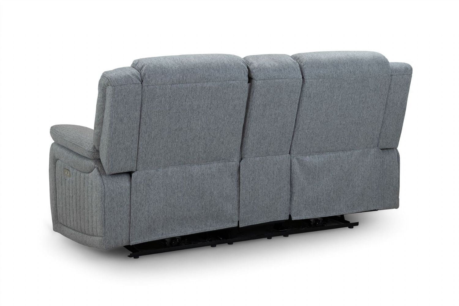 Grey Fabric 2 Seater Electric Recliner Sofa Pillow Top Arm - Home Furniture Interiors