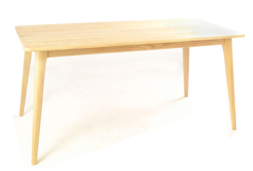 Modern Solid Wood 160cm Rectangular 6 Seater Dining Table with Tapered Legs