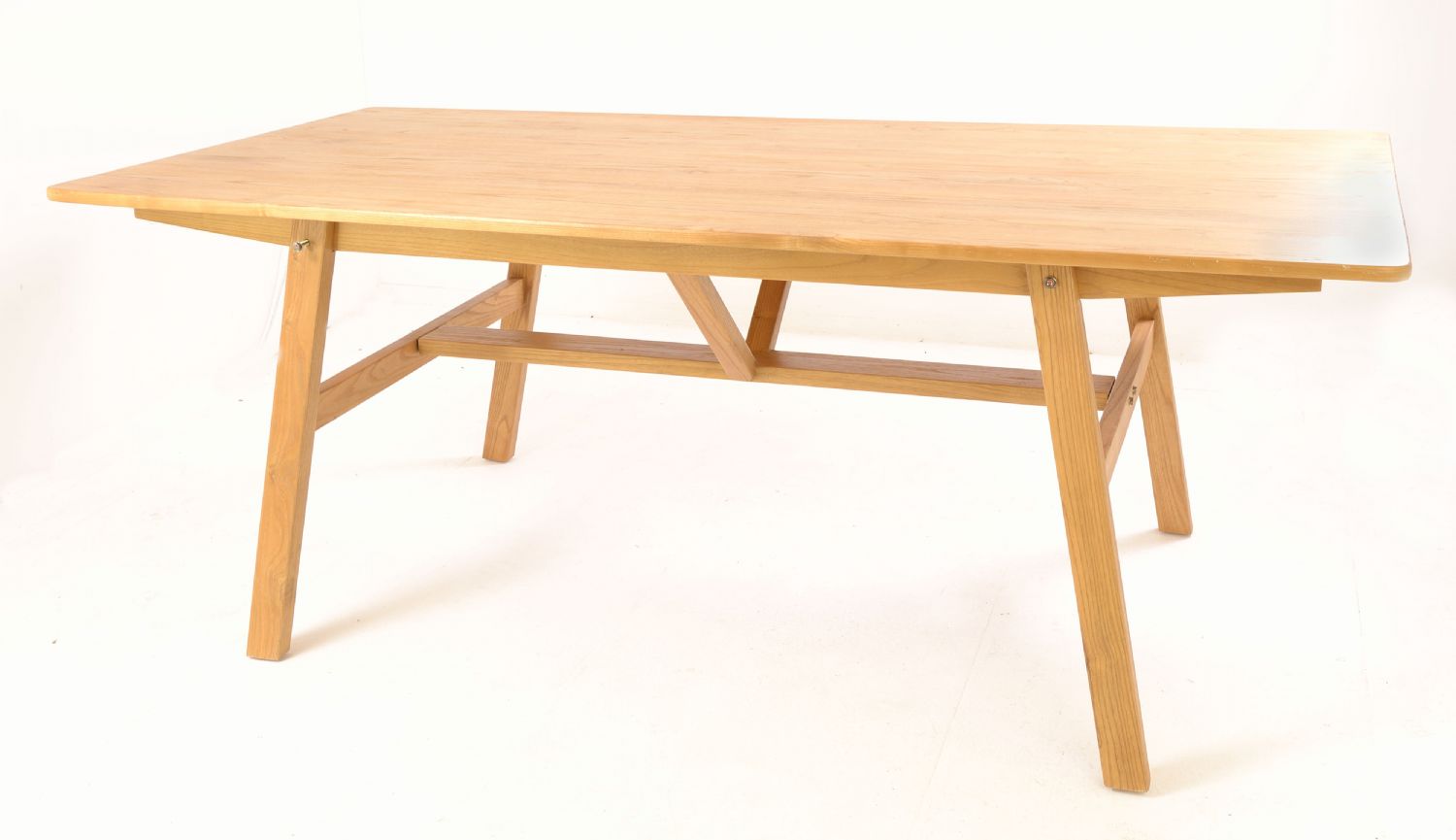 Modern Natural Wood 200cm Rectangular 8 Seater Dining Table