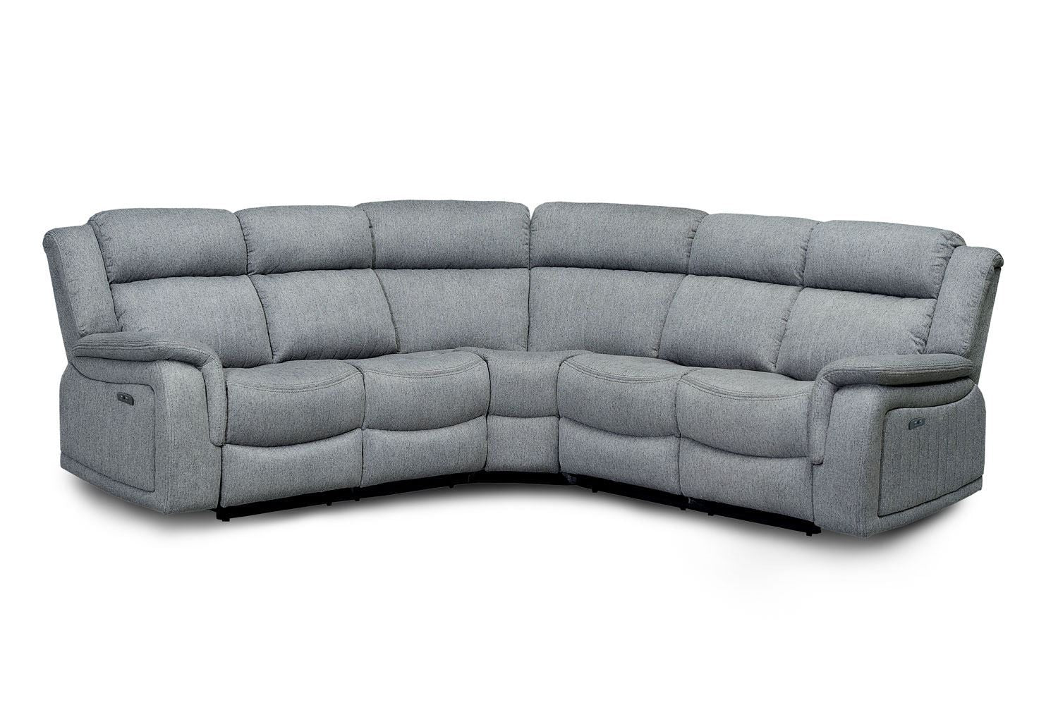 Grey Fabric Large Electric Corner Recliner Sofa - Home Furniture Interiors