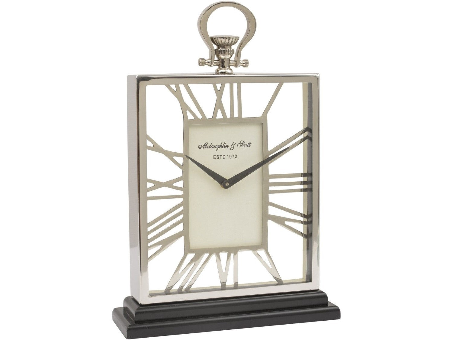 Silver Skeletal Mantel Carriage Clock