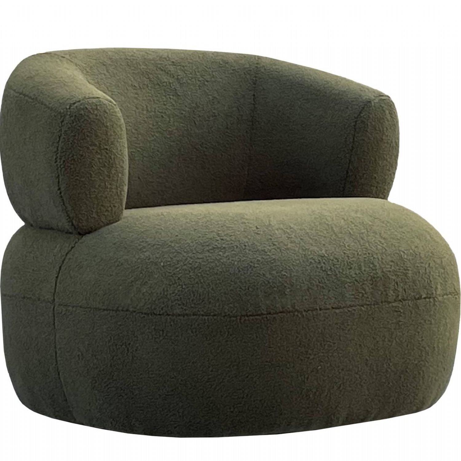 Green Boucle Upholstered Occasional Chair with Black Contrast Feet