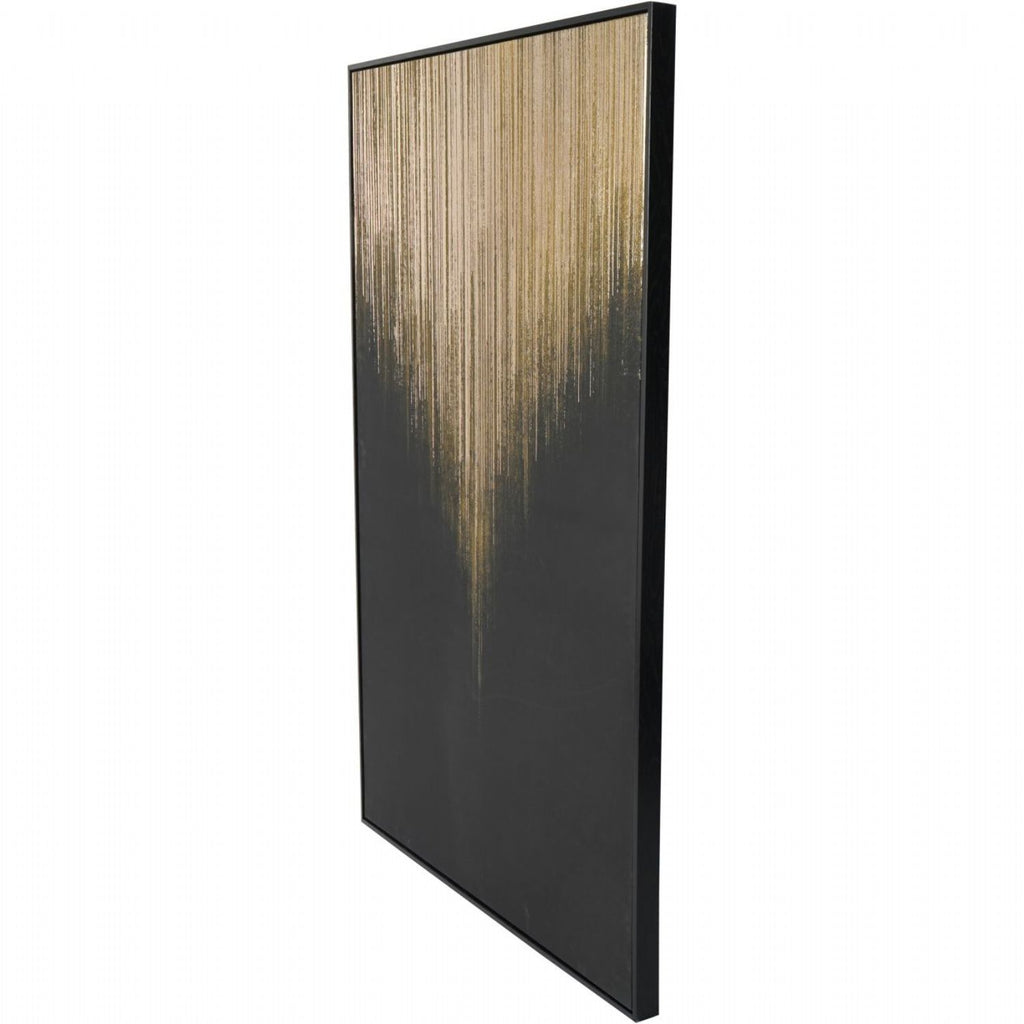 Large Golden Rain Foiled Canvas Wall Art