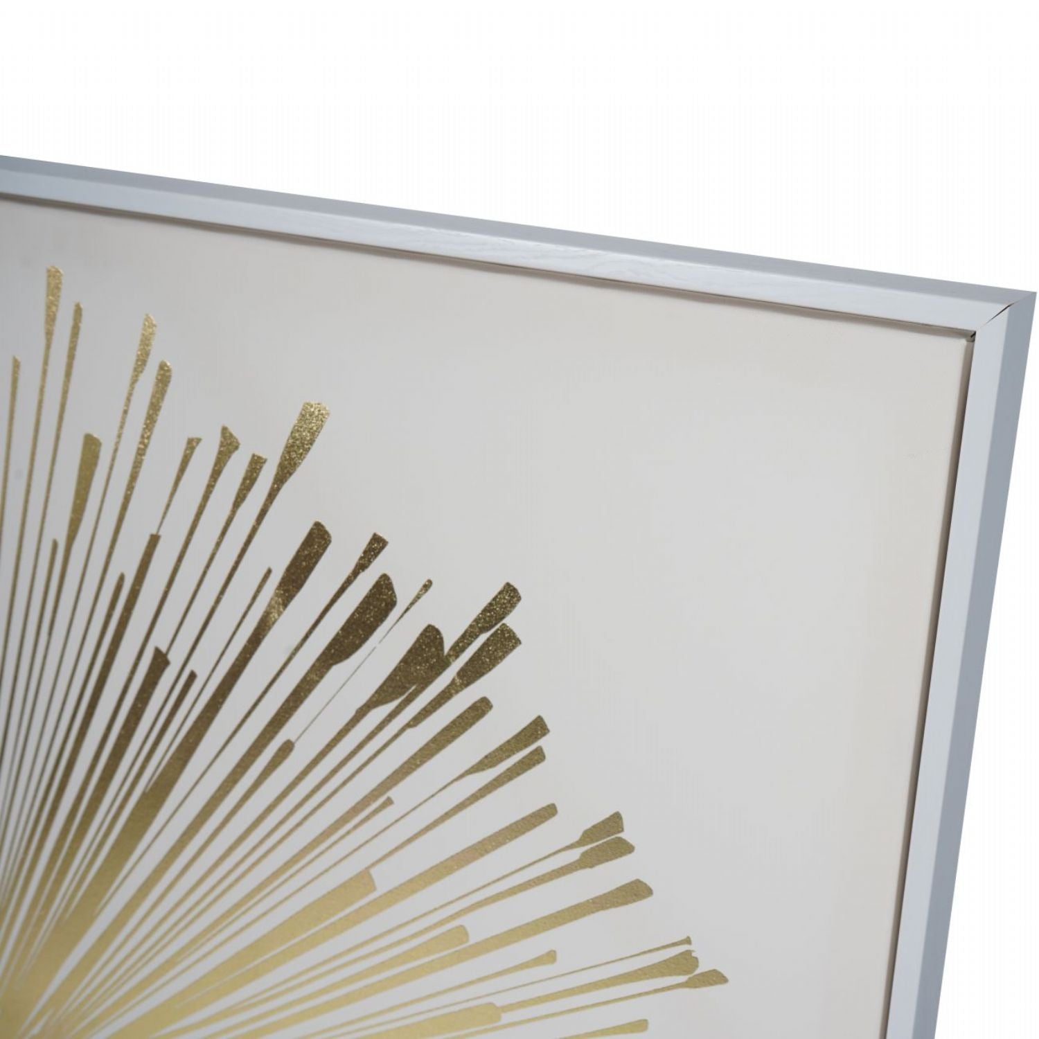 Gold Foiled Sunburst 100cm Square Framed Canvas Wall Art