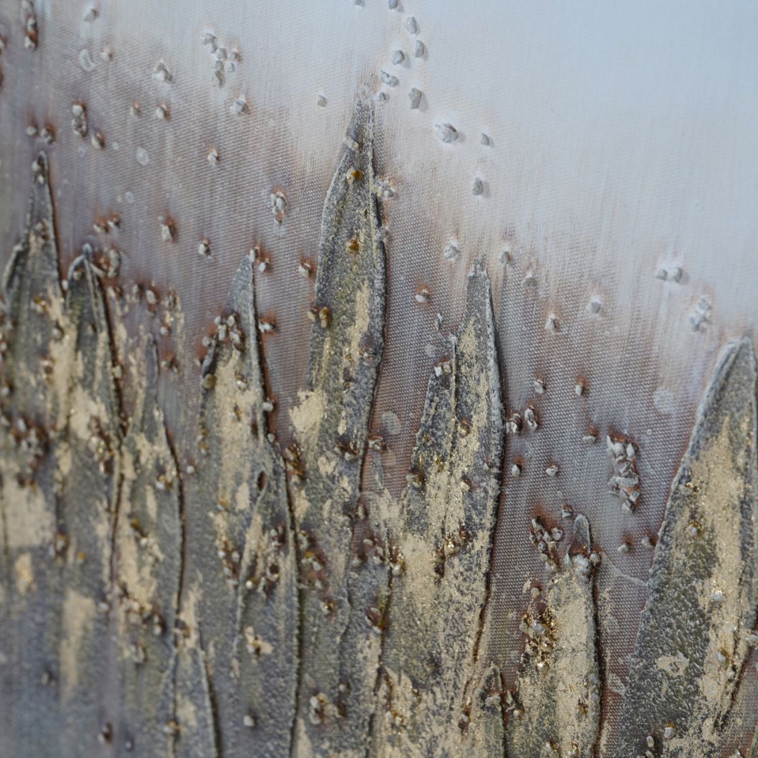 Golden Rectangular Abstract Reeds Canvas Wall Art 150 x 75cm