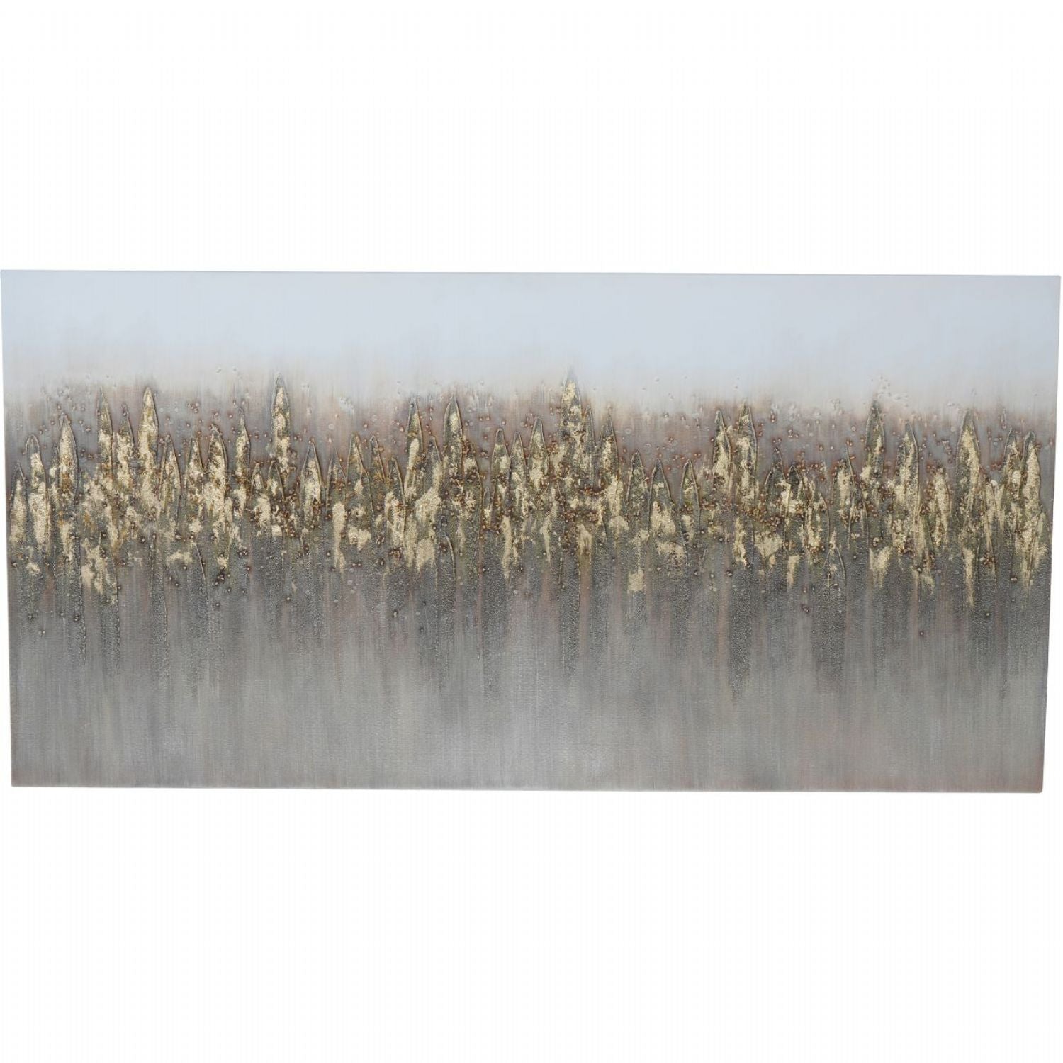 Golden Rectangular Abstract Reeds Canvas Wall Art 150 x 75cm