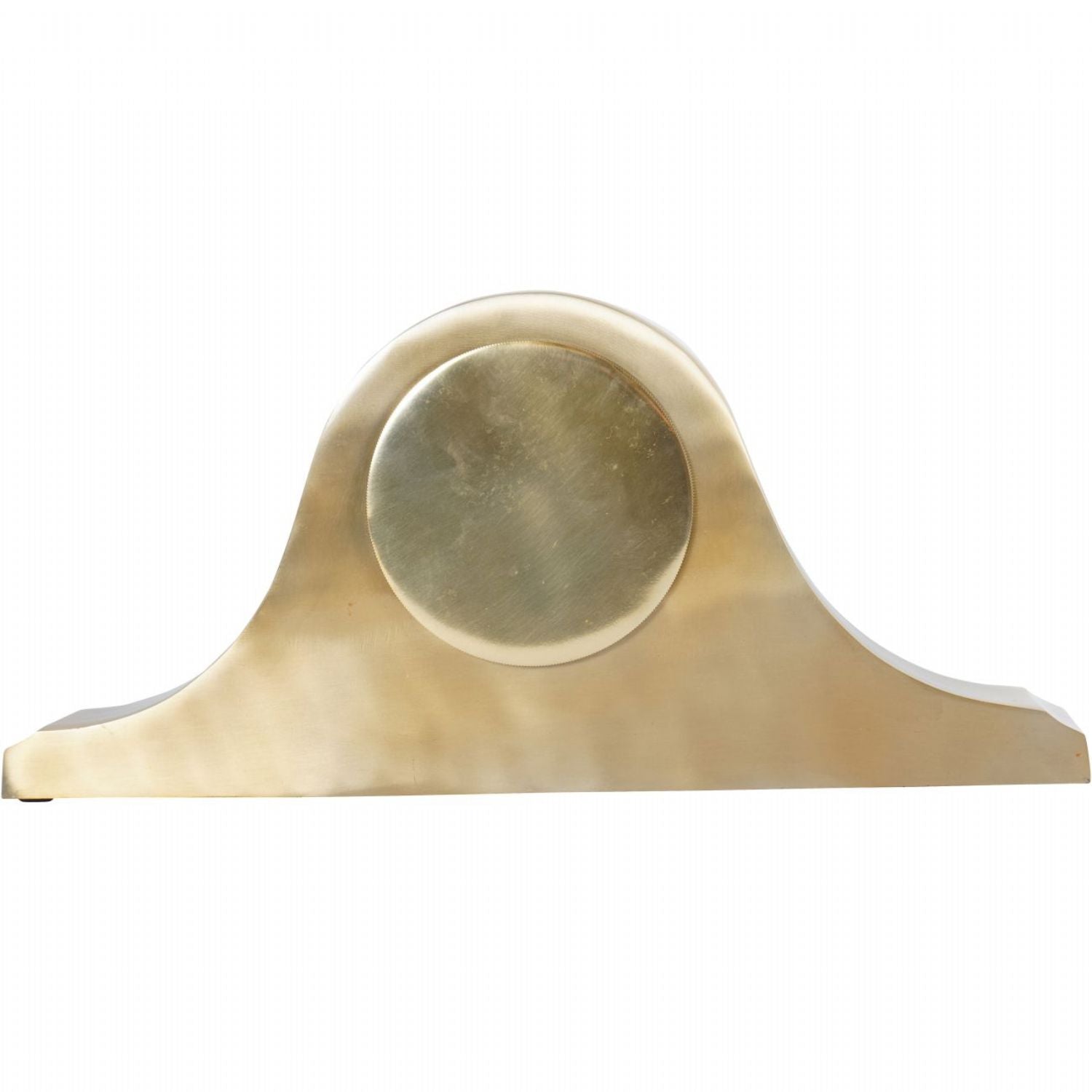 Curved Brass Finish Metal Carriage Mantel Table Clock