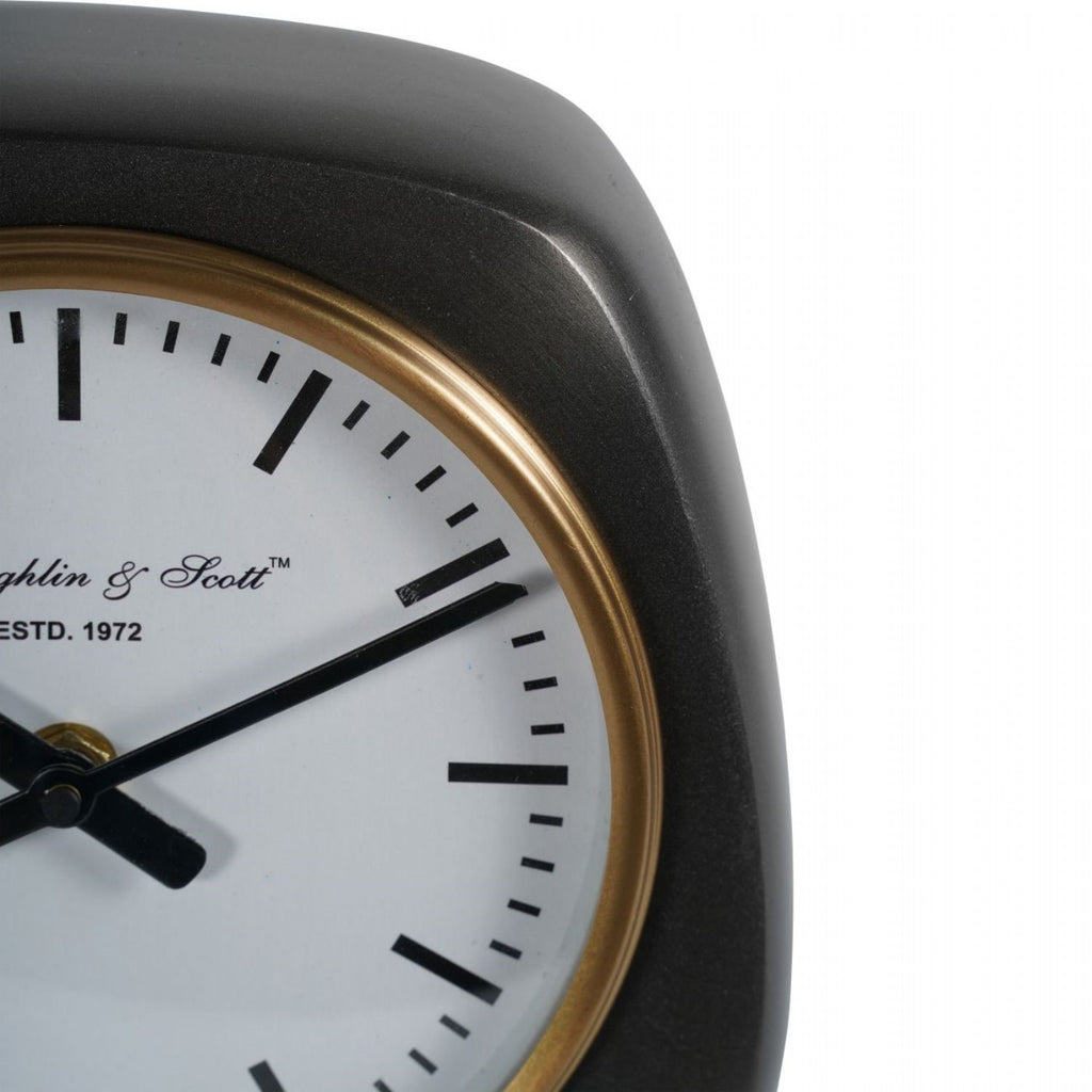 Mid Century Retro Style Small 20cm Nickel Table Clock