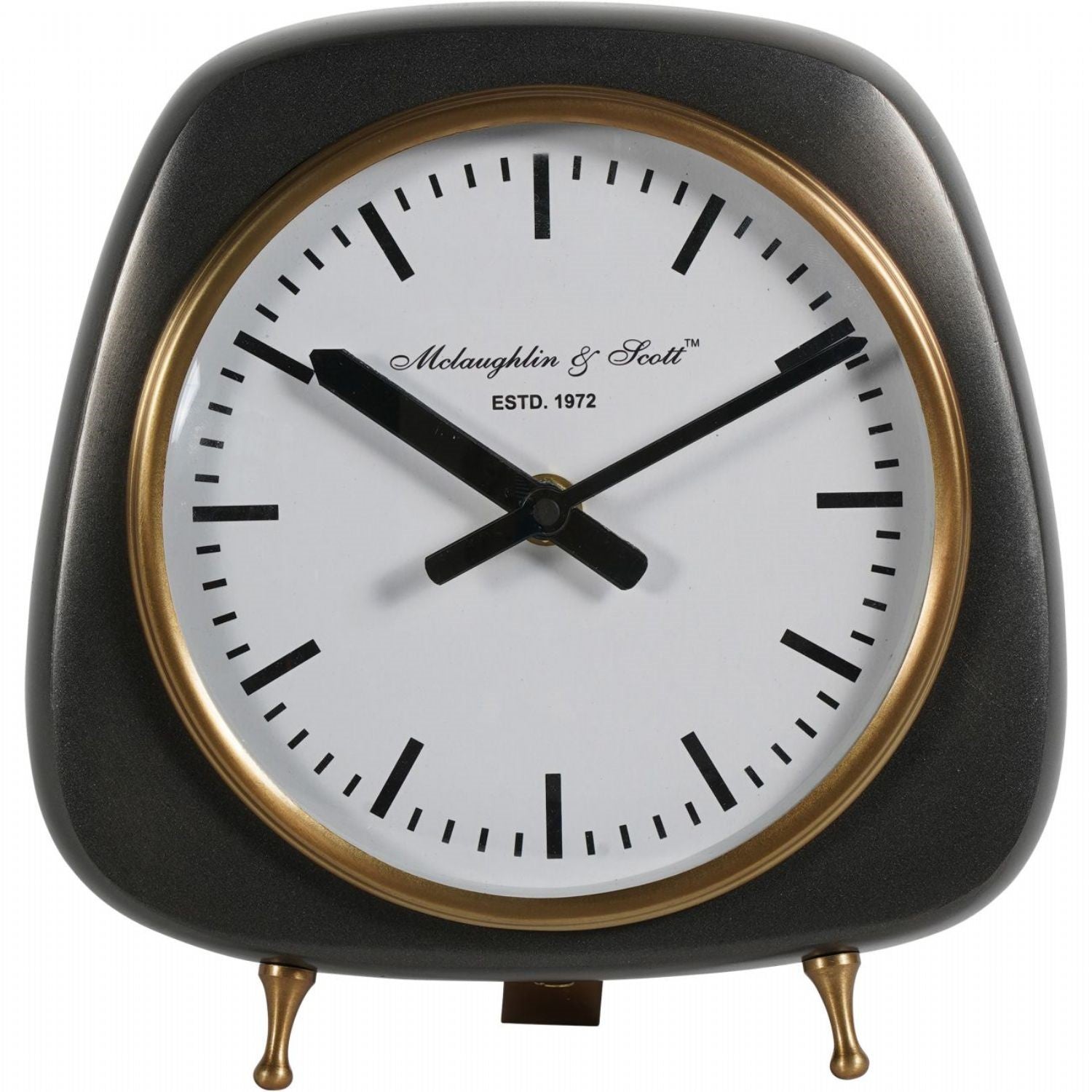 Mid Century Retro Style Small 20cm Nickel Table Clock