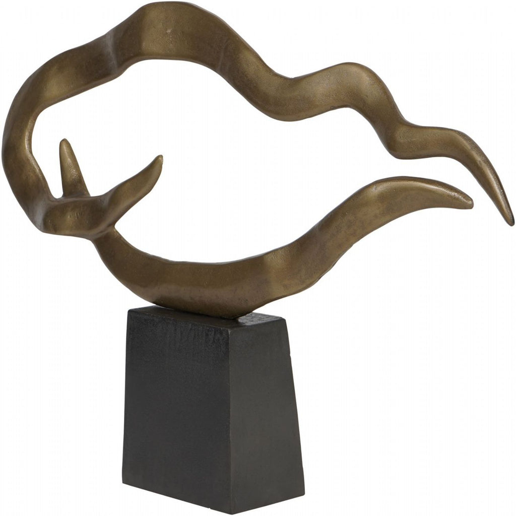 Small Textured Brass Abstract Metal Sculpture