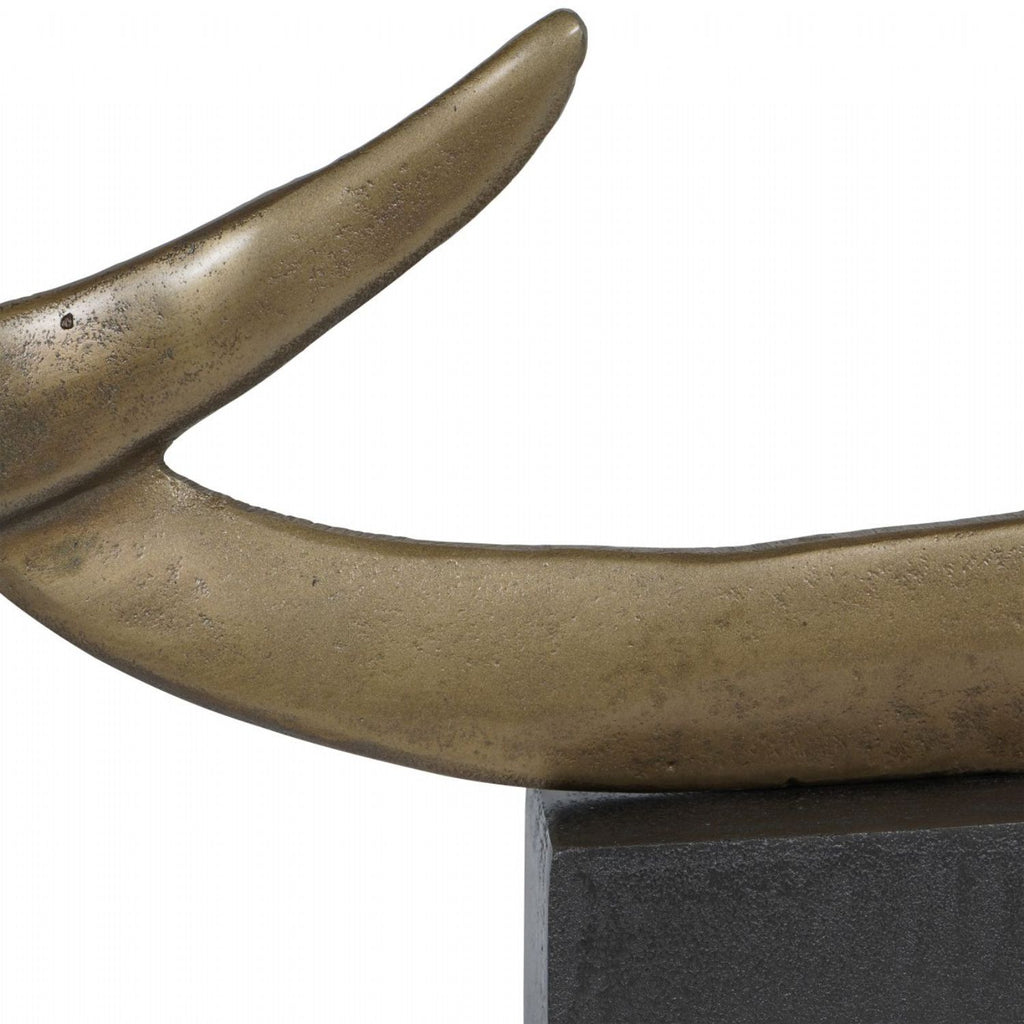 Small Textured Brass Abstract Metal Sculpture