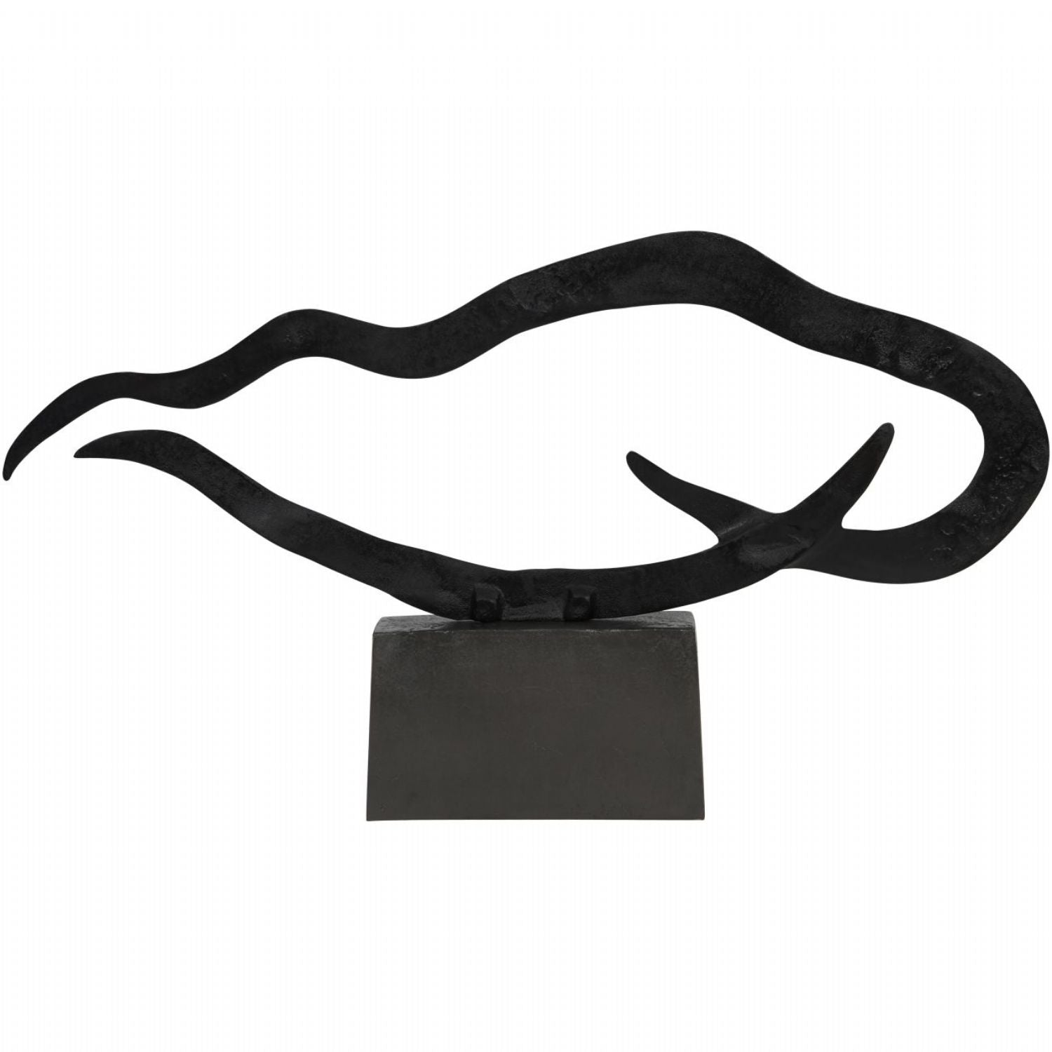 Large Textured Black Abstract Metal Sculpture