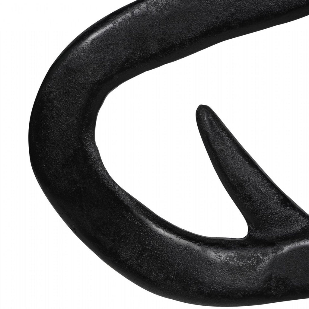 Large Textured Black Abstract Metal Sculpture