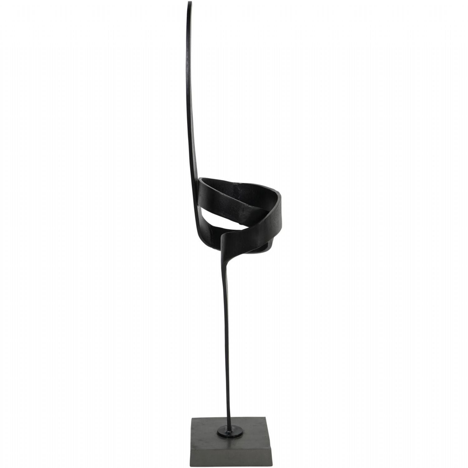 Matt Black Painted Textured Brass Aluminium Abstract Sculpture