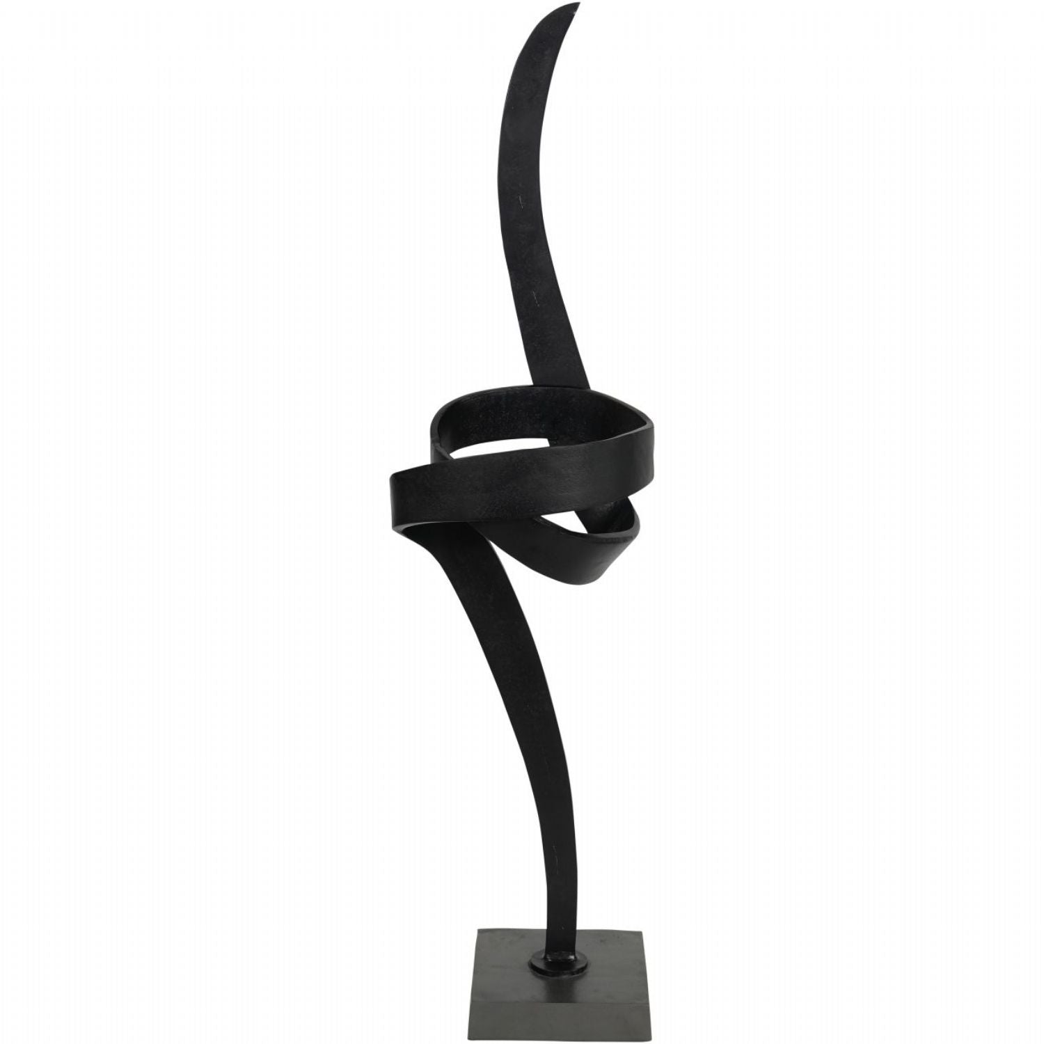 Matt Black Painted Textured Brass Aluminium Abstract Sculpture