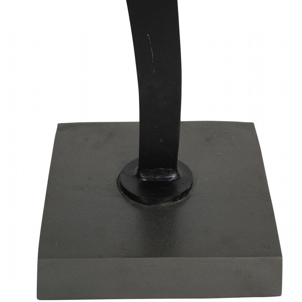 Matt Black Painted Textured Brass Aluminium Abstract Sculpture