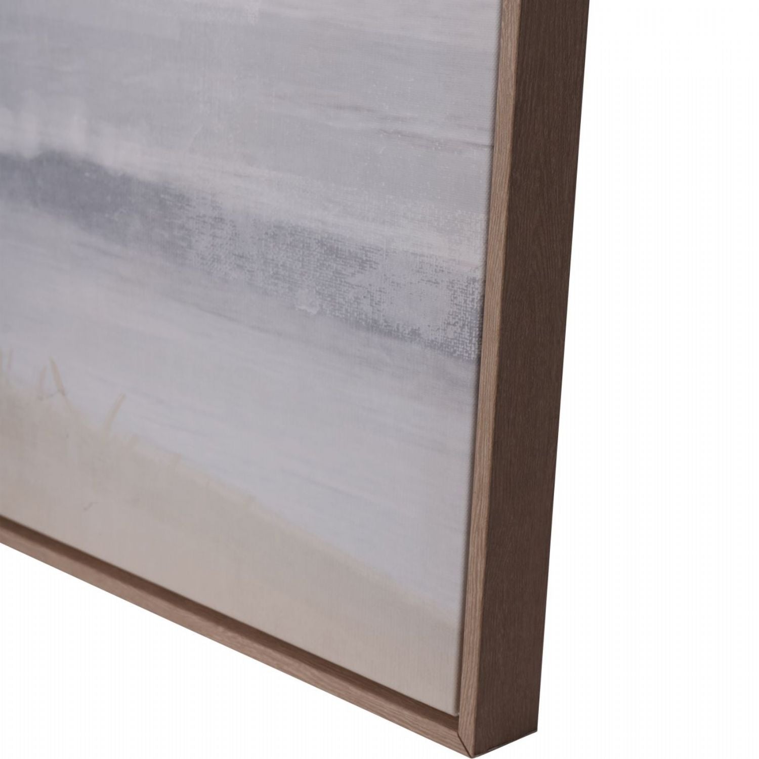 Blurred Seascape Brown Wooden Framed Canvas Wall Art Picture