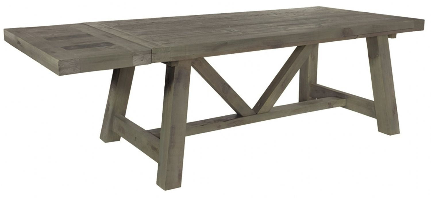 Brown Natural Reclaimed Wood 160cm Rectangular Dining Table with Cross Base