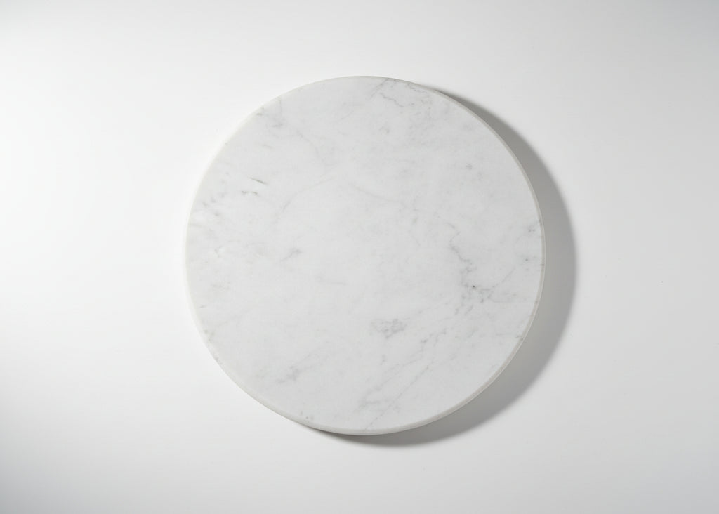 White Marble Top Natural Mango Wood Small Cone Side Table