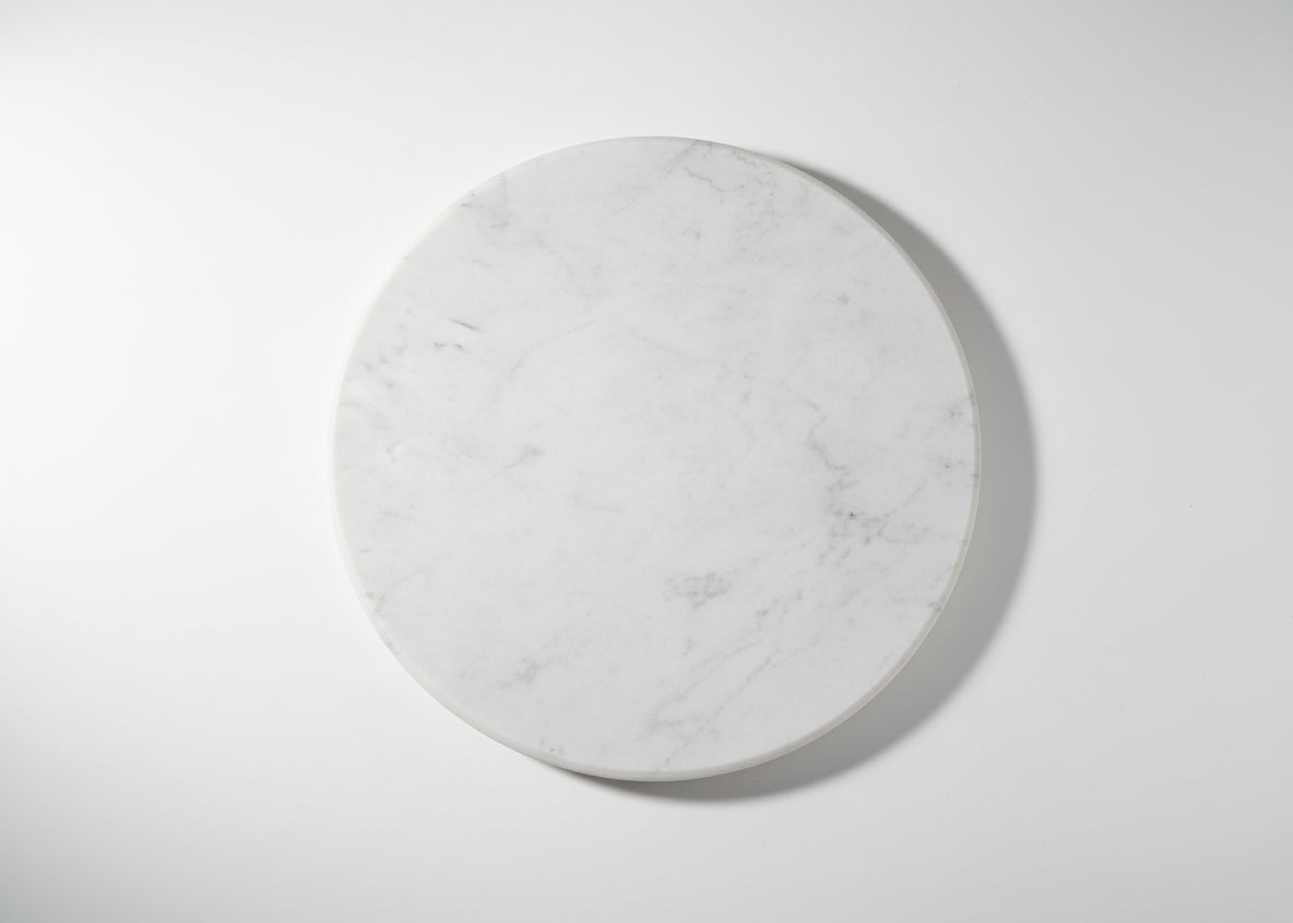 White Marble Top Natural Mango Wood Small Cone Side Table