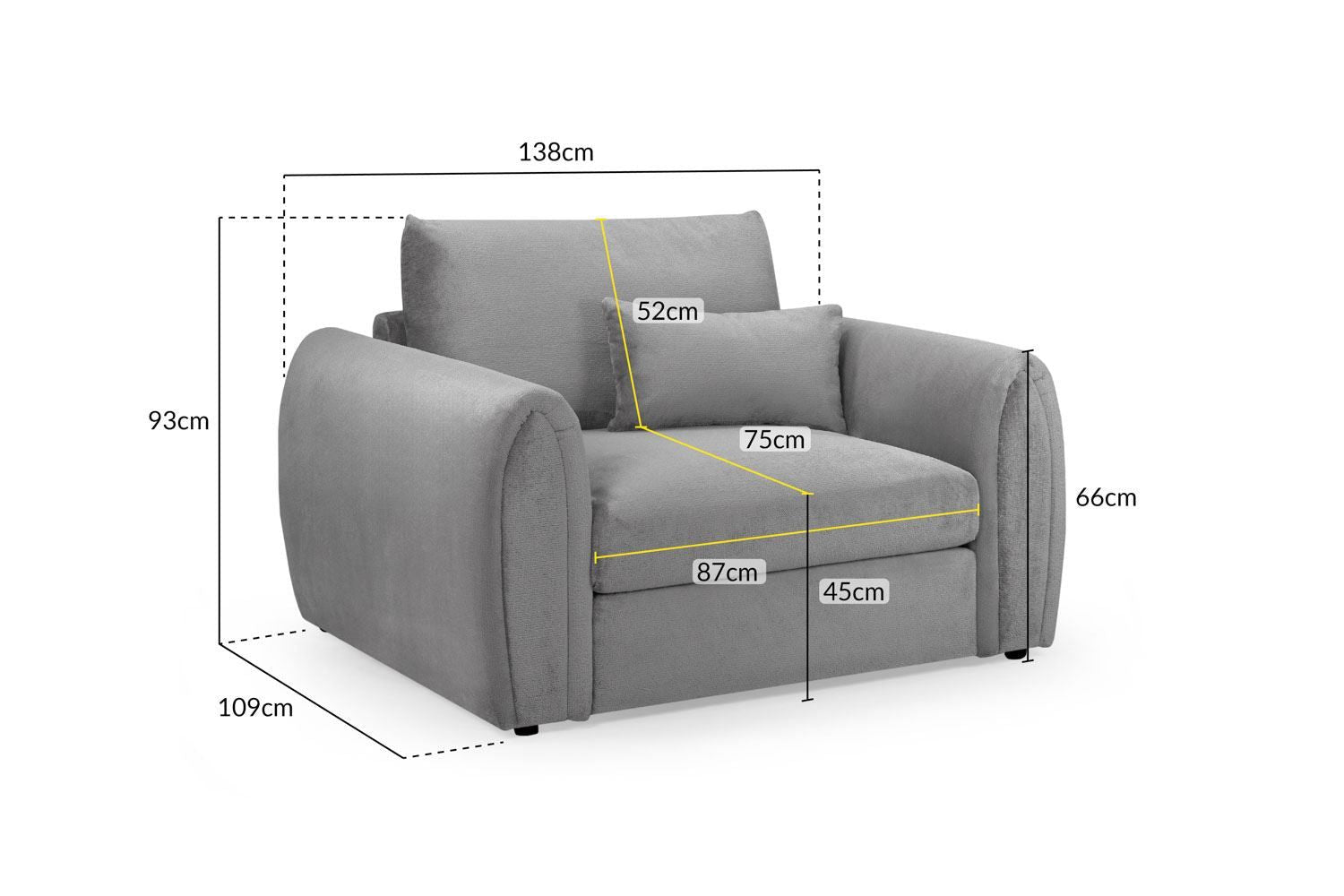 Grey Velvet Fabric Upholstery Armchair - Home Furniture Interiors