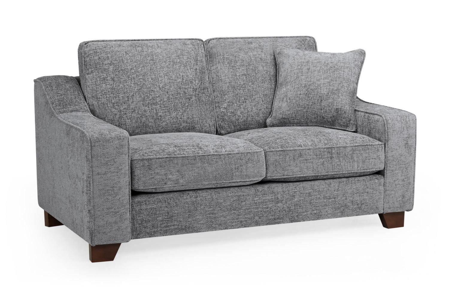 Slate Grey Fabric 2 Seater Sofa Walnut Wooden Feet - Home Furniture Interiors
