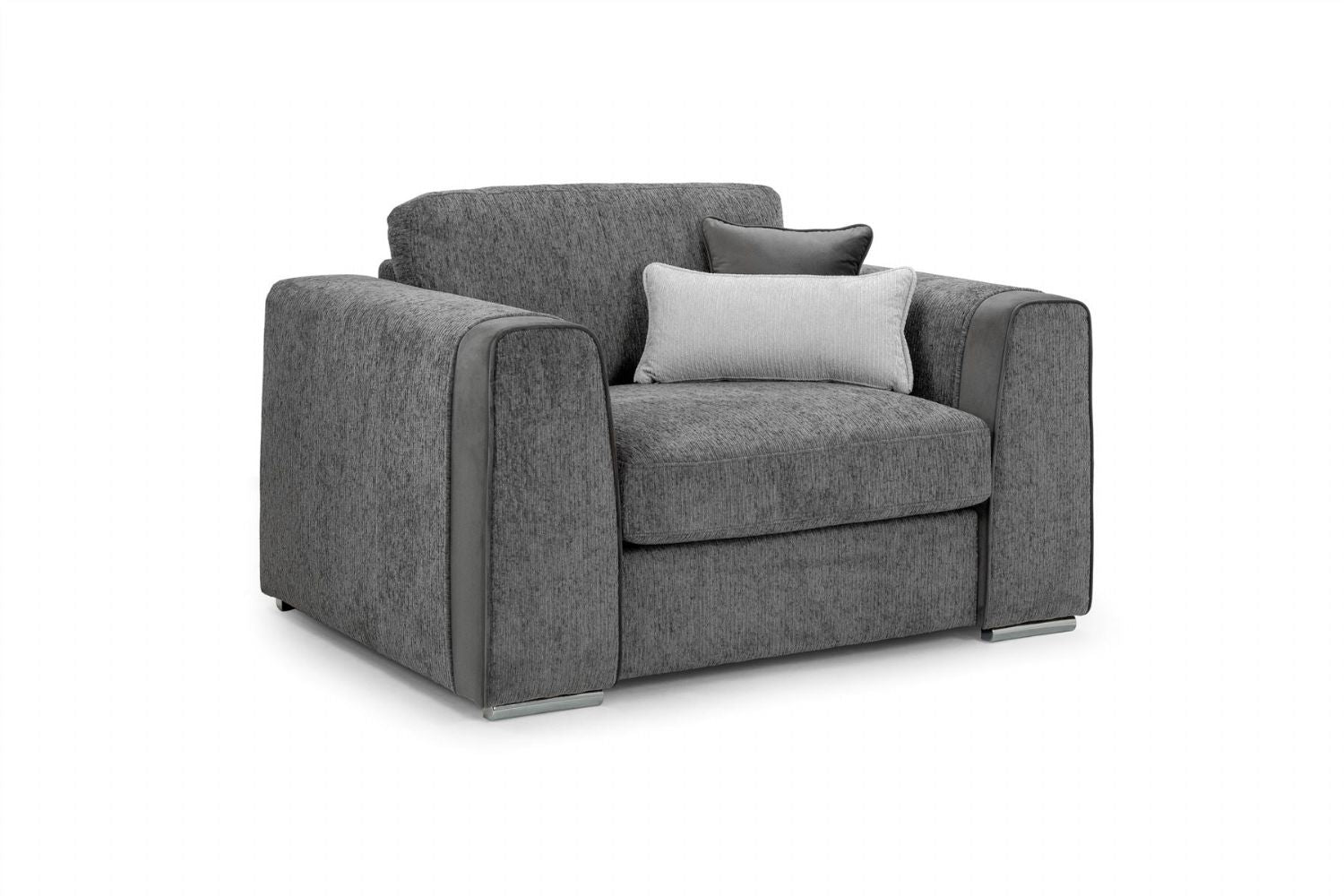 Grey Chenille Fabric Upholstered Armchair - Home Furniture Interiors