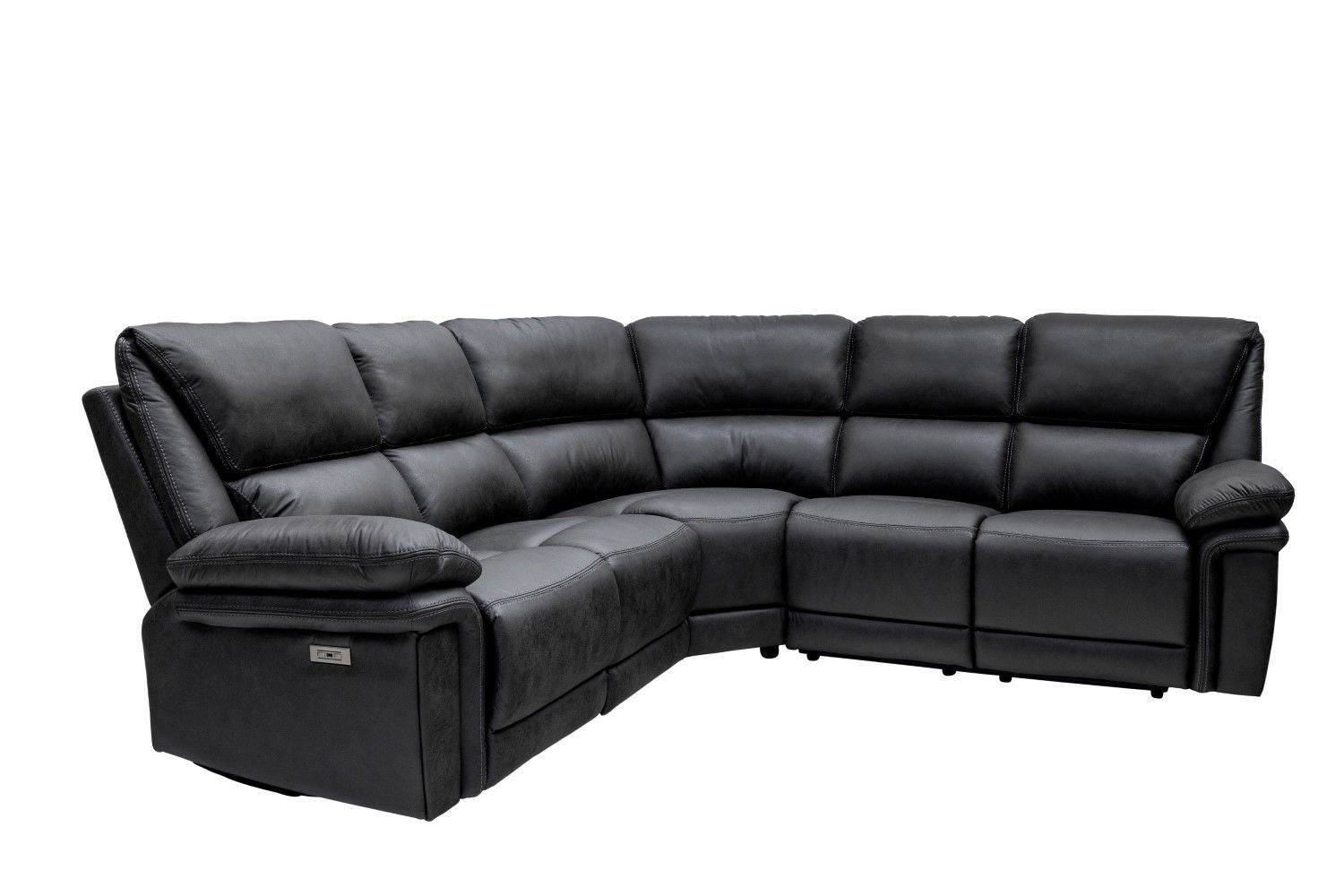 Albany Fabric 2 Corner 2 Electric Recliner Group Charcoal