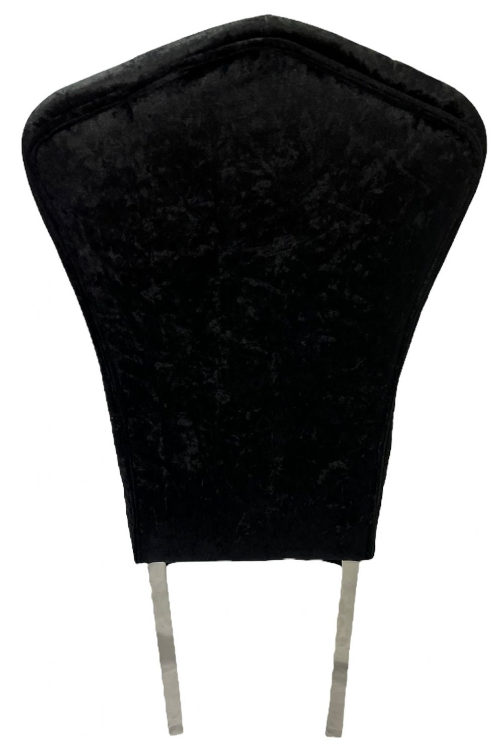 Black Crushed Velvet Dining Chair with Chrome Metal Legs
