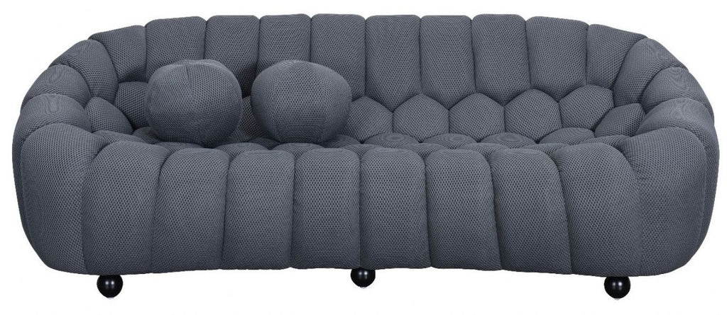 Grey 3 Seater Sofa with 3D Spacer Mesh Upholstery and Curved Design