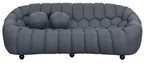 Grey 3 Seater Sofa with 3D Spacer Mesh Upholstery and Curved Design