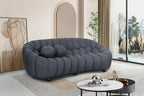 Grey 3 Seater Sofa with 3D Spacer Mesh Upholstery and Curved Design