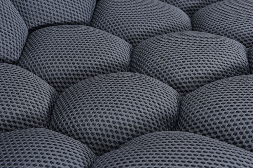 Grey 3 Seater Sofa with 3D Spacer Mesh Upholstery and Curved Design