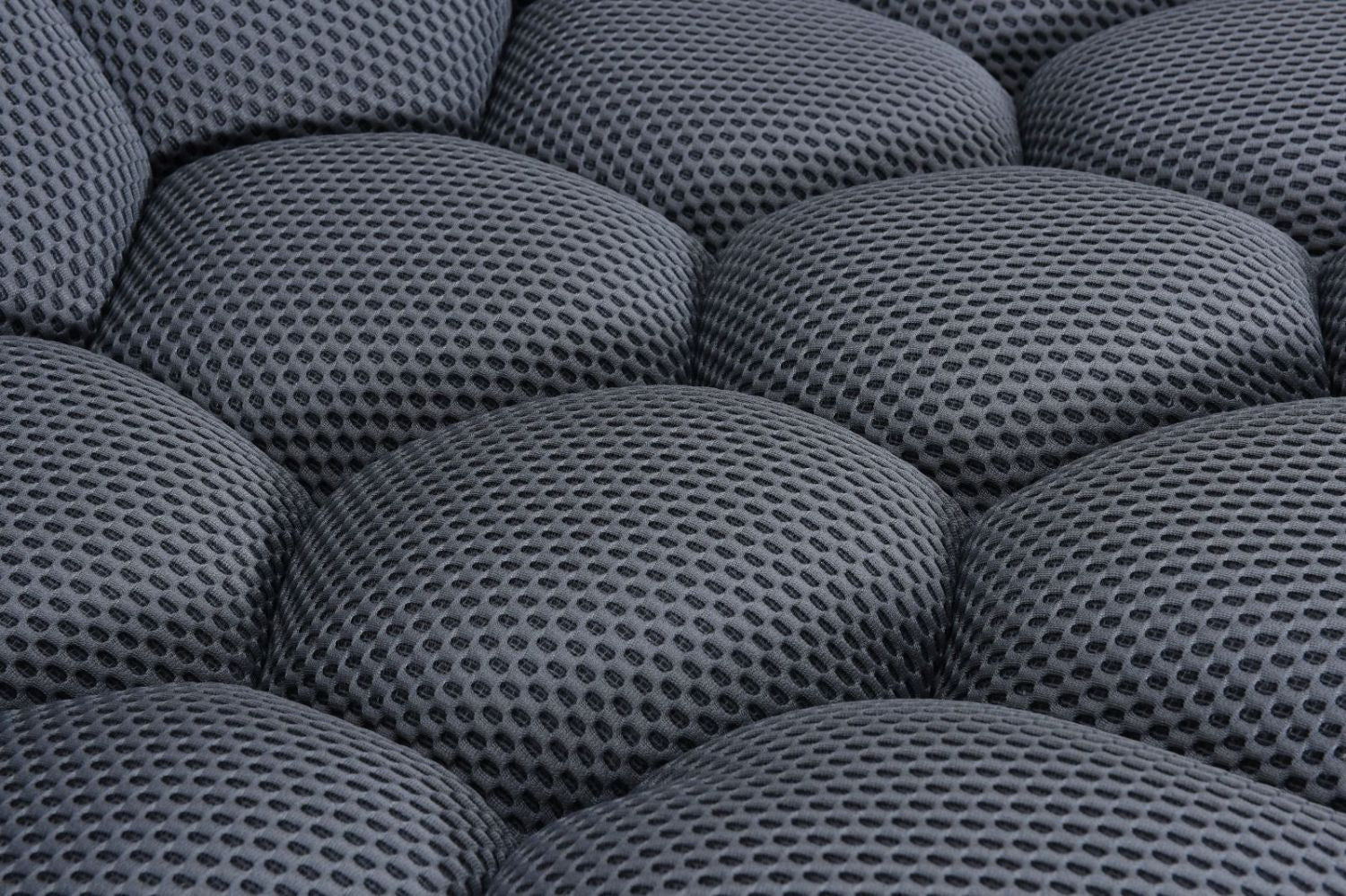 Grey 3 Seater Sofa with 3D Spacer Mesh Upholstery and Curved Design