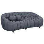 Grey 3 Seater Sofa with 3D Spacer Mesh Upholstery and Curved Design