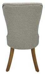 Beige Fabric Dining Chair with Oak Legs