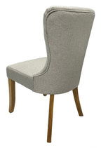 Beige Fabric Dining Chair with Oak Legs